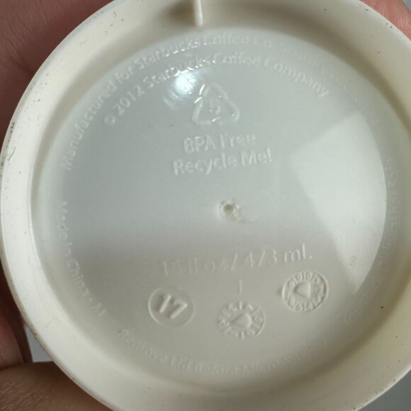 Starbucks Reusable Coffee Cup With Lid 16 oz "Live In The Wow" Design - Picture 8 of 8